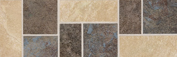 Daltile Continental Slate 4" x 12" Deco Gold/Blue/Brown