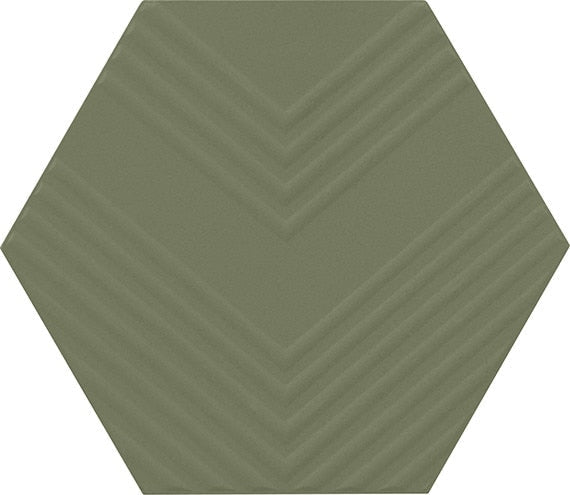 Marazzi Rhyme And Reason 4" x 5" Hexagon Ripple Mix Artichoke