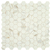 Daltile Uptown Glass 1" Hexagon Mosaic 11" x 12" Matte Posh Spritzer
