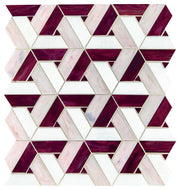 Daltile Vivify 1" x 3" Trapezoid Mosaic 13" x 15" Bordeaux