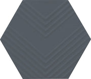 Marazzi Rhyme And Reason 4" x 5" Hexagon Ripple Mix Indigo