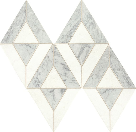 Daltile Lavaliere 18" x 10" Radiant Mosaic Honed Carrara White/Thassos White