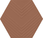 Marazzi Rhyme And Reason 4" x 5" Hexagon Ripple Mix Warm Terracotta
