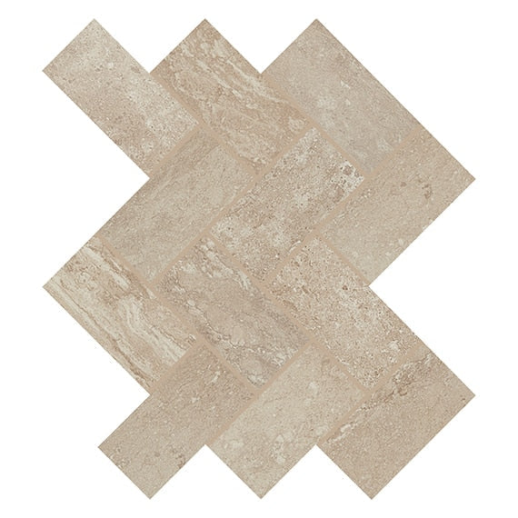 Daltile Advantage 2" x 4" Herringbone Mosaic 12" x 14" Percussion Taupe