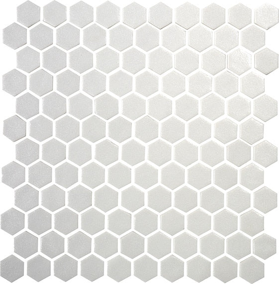 Daltile Uptown Glass 1" Hexagon Mosaic 11" x 12" Matte Matte Alabaster