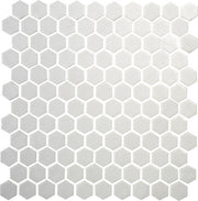 Daltile Uptown Glass 1" Hexagon Mosaic 11" x 12" Matte Matte Alabaster