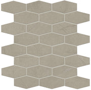 Marazzi Classentino Marble 12" x 12" Linear Hexagon 2" x 3" Mosaic Coliseum Gray