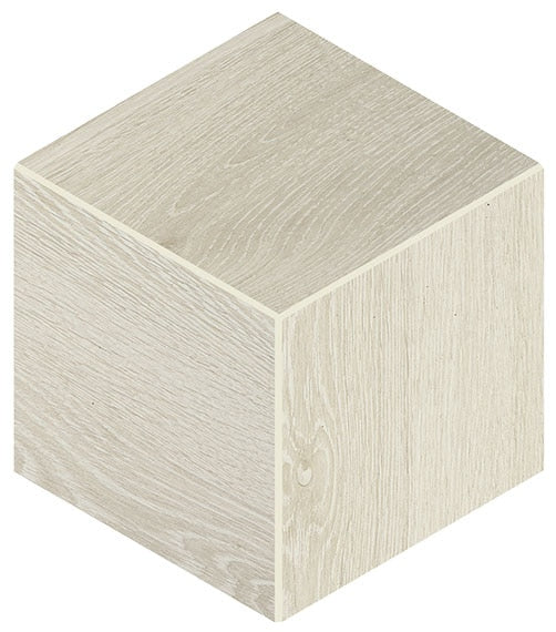 Daltile Emerson Wood 12" x 12" 3D Cube Microban Mosaic 12" x 12" Ash White
