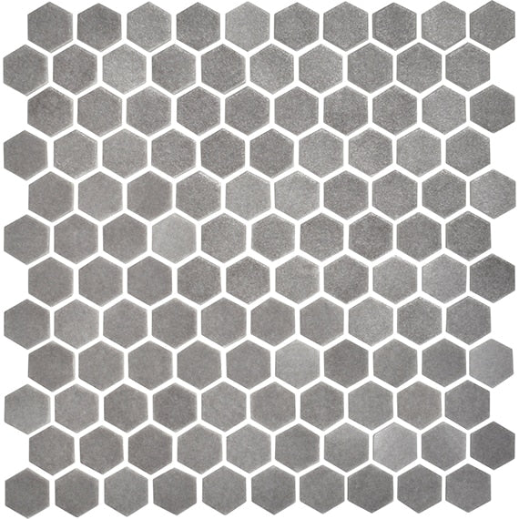 Daltile Uptown Glass 1" Hexagon Mosaic 11" x 12" Matte Matte Frst Moka