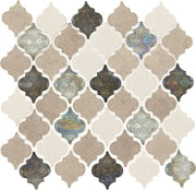 Daltile Decorative Accents 2" x 2" Baroque Mosaic 12" x 14" Blanc Et Beige