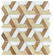 Daltile Vivify 1" x 3" Trapezoid Mosaic 13" x 15" Heirloom Gold