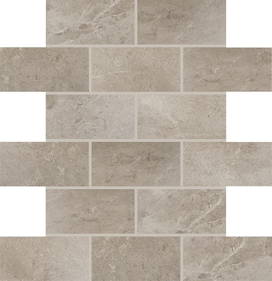 Daltile Advantage 2" x 4" Brick Joint Mosaic 12" x 12" Renoir Grey