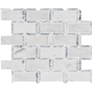 MS International Natural Stone Marble 12" x 12" Mosaic Arabescato Carrara Framework