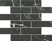 Emser Elegan 11" x 12" Off-set Mosaic 2" x 6" Matte Nero