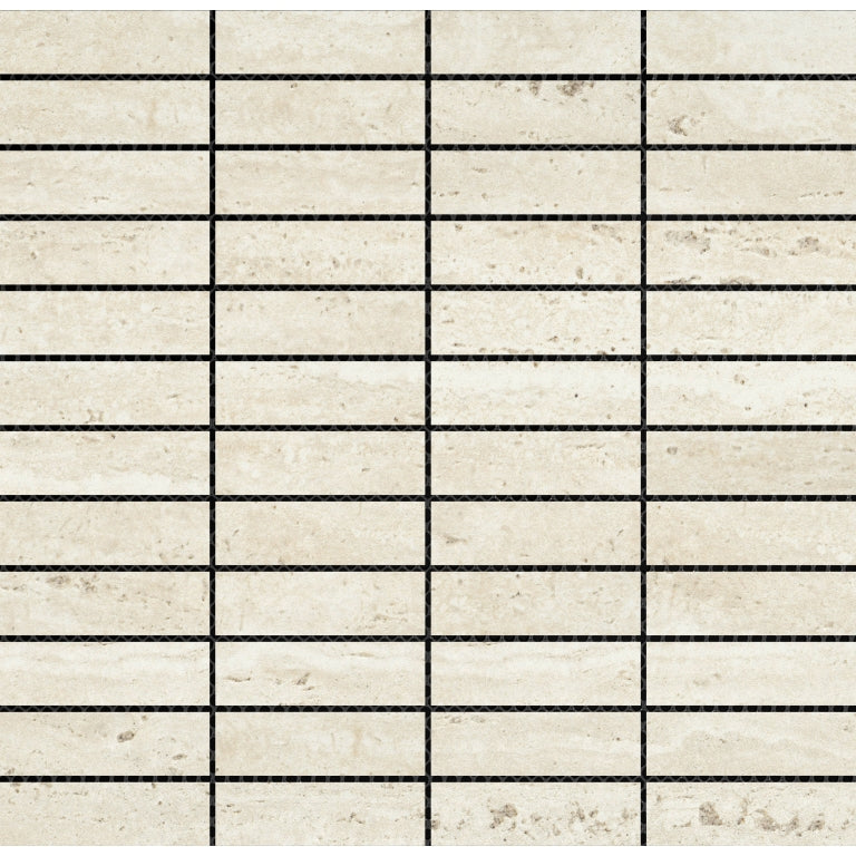 Emser Jargon 1" x 4" Stacked Mosaic 12" x 12" Honed   Ivory