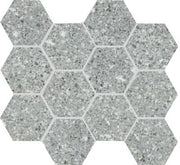 Emser Fragmento 10" X 12" Hexagon Mosaic 3" Matte SM Silver