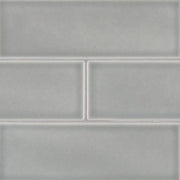 MS International Highland Park 12" x 12" Mosaic 4" x 12" Glossy Morning Fog