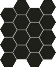 Emser Catch 10" X 12" Hexagon Mosaic 3" Glossy Black