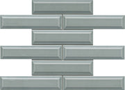 Emser Kinetic 11"x12" Beveled Mosaic 1.79"X7.68" Polished Gray