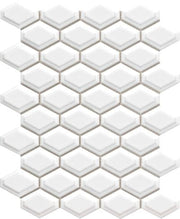 Emser Catch 10" X 13" Beveled Wide Hex Mosaic 2" X 2" Ice