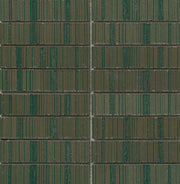 Emser Newtro 12"x12" Stacked Mosaic "1x6" Polished Green