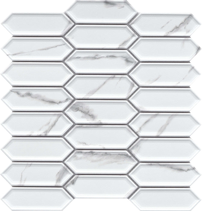 Emser Elegan 11" x 11" Picket Mosaic Matte Calacata