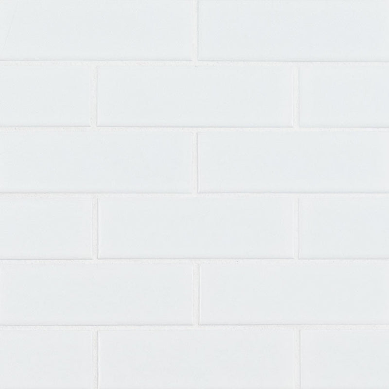 MS International Domino 12" x 12" Brick Matte 2" x 6" White