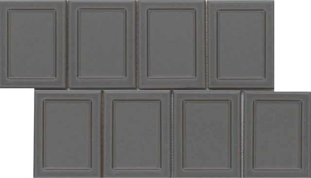 Emser Cuadro Frame 9" x 14" Mosaic 4" x 5" Polished Charcoal