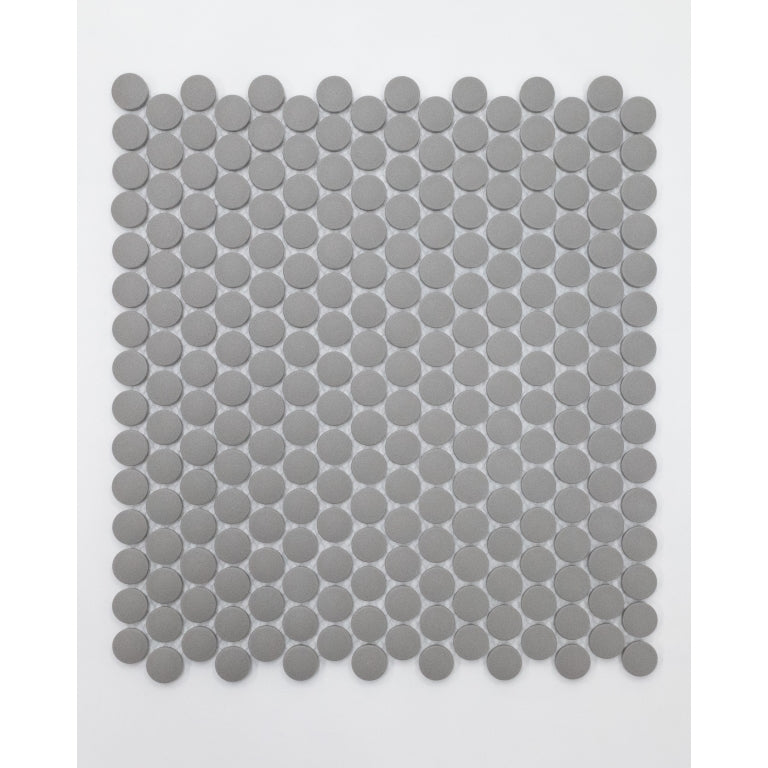 Emser Source 1" x 1" Penny Mosaic 11" x 12" Matte Smoke 