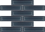 Emser Kinetic 11"x12" Beveled Mosaic 1.79"X7.68" Polished Blue