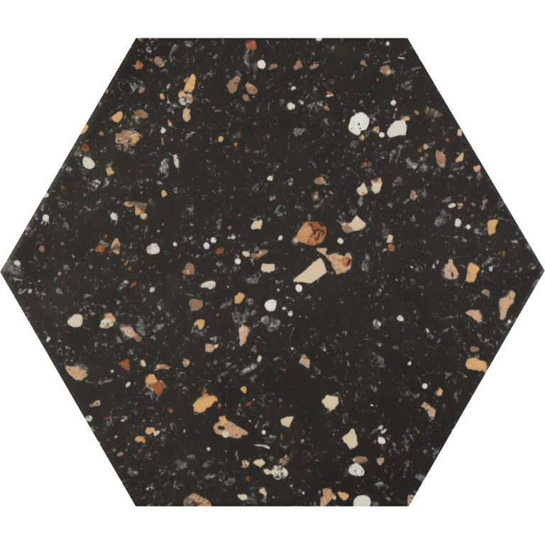Emser Tatsu 10" x 11" Hexagon Satin Noir 