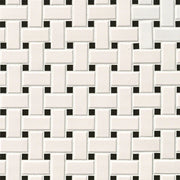 MS International Domino 12" x 12" Basketweave White And Black