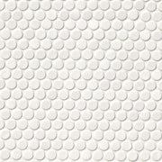 MS International Domino 12" x 12" Penny Round GLossy Bianco