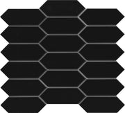 Emser Catch 11" x 13" Picket Mosaic 2" x 5" Polished Black